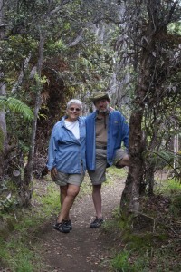 Hiking inside the dormant crater at Volcanoes N. P. Hawai'i Hawaii.  (Photo by Meghan E. Fay)