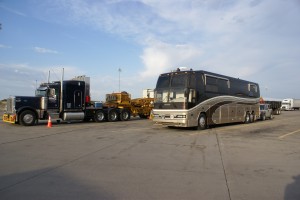 A 50-wheeler behind our coach!