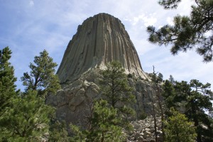 A view of Devil's Tower from the trail around the base.
