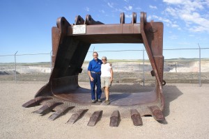 Us standing in a an overburden shovel bucket.