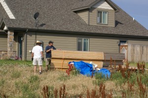 The roof trusses.