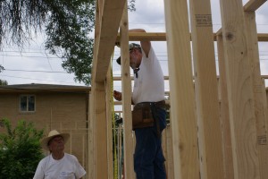 Bruce connecting interior partition walls together.