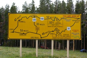 US-14A warning sign at Burgess Junction.