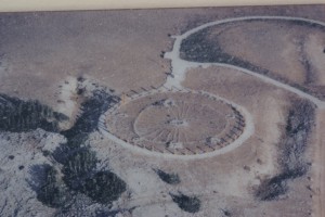 An aerial view of the Medicine Wheel (from a display board).