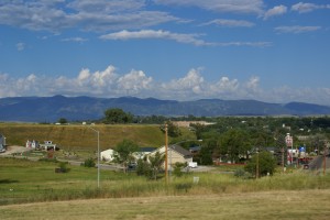 View of Bighorn Mountains to the SW on our drive to the Works site from Peter D's RV Park..