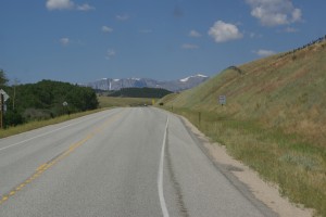 Going uphill into the Bighorns on US-16 west.