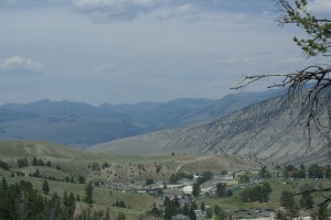 Mammoth Hot Springs from Upper Terrace Drive.