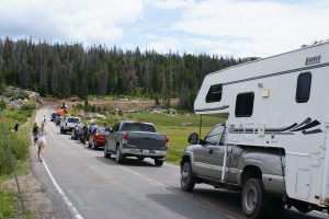 Not quite to the 10,947 ft. pass yet, a mountain construction zone.