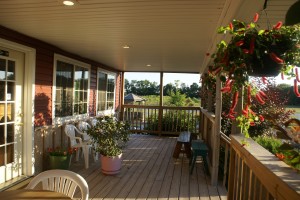 The front porch looking towards the north vineyard.