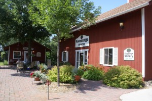 The tasting room, art gallery, and patio.