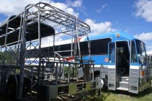 An Eagle Chassis and Complete Bus.