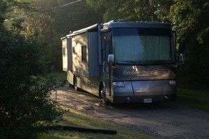 Ed & Betty’s Tiffin Phaeton in our pull-through driveway.