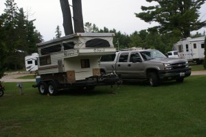 A unique RV.  (My picture is crooked, the trailer was fairly level.)