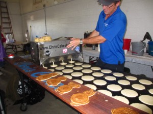 The pancake depositor at work. That’s a lot of pancakes!