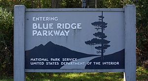 The Beginning of the Blue Ridge Parkway headed south.