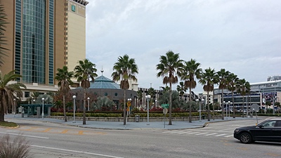 View towards Tampa Forum arena from TCC plaza docks.