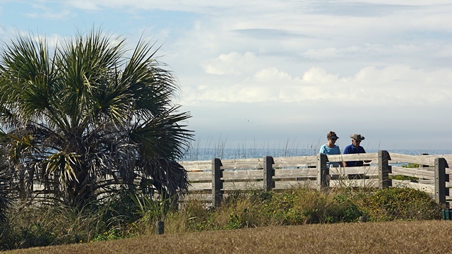 Karen and Linda walking back from the beach, North Jetty Park, Casey Key, FL.