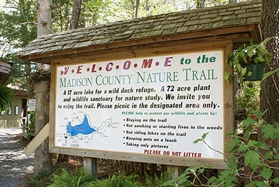 Entrance to the Marion County Nature Trail on Green Mountain, Alabama.