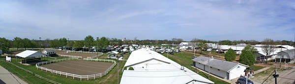 Panorama of the Elkhart County 4-H Fairgrounds.