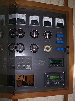 The house systems panel with Magnum ME-ARC remote installed at lower right.