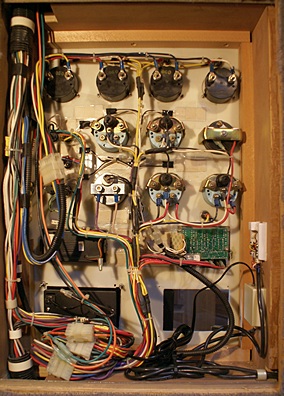 Back side of house systems panel. Bus conversions are complex.
