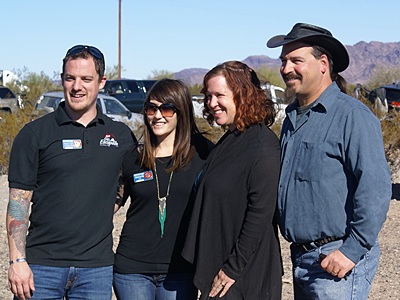 L-to-R: Travis & Melanie Carr from the Escapees RV Club and Cherie Ve Ard & Chris Dunphy of Technomadia.