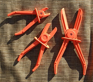 Hose pinch clamps.