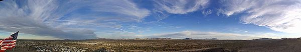 240 degree panorama from atop 'Q' Mountain, Quartzsite, AZ.