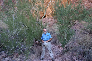 This seemed like a good spot to stop and let Linda take my picture for a change. Palm Canyon, KOFA NWR, AZ.