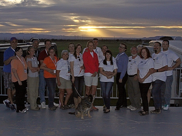 Some of the attendees from the Xscapers Social gather for a sunset photo.