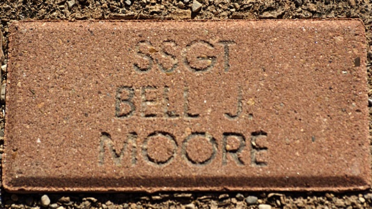 A close up view of Bell's Gulf War commemorative brick.