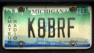 My Amateur Radio vanity license plate. There were a LOT of these in the parking lot at the SLAARC Field Day site.
