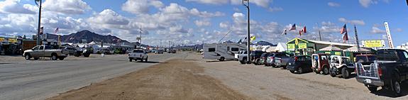 Kuehn Street market area looking west towards Central Avenue (US-95). Quartzsite, AZ.