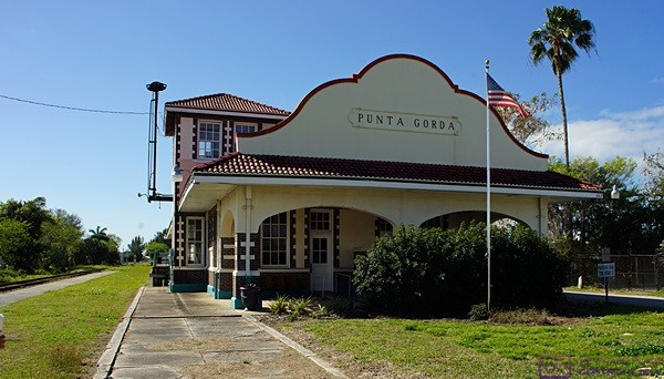 This is the front of the historic 1928 train station.  Punta Gorda, FL.